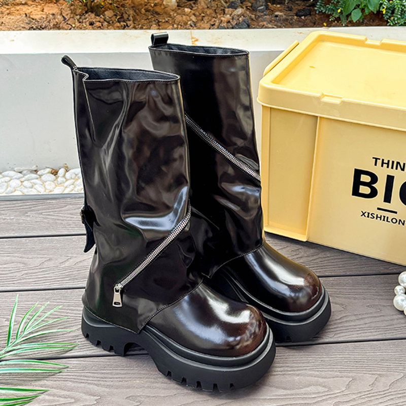 Women'S Fashion Winter 2025 - Fashion Platform Leather Shoes Winter Punk