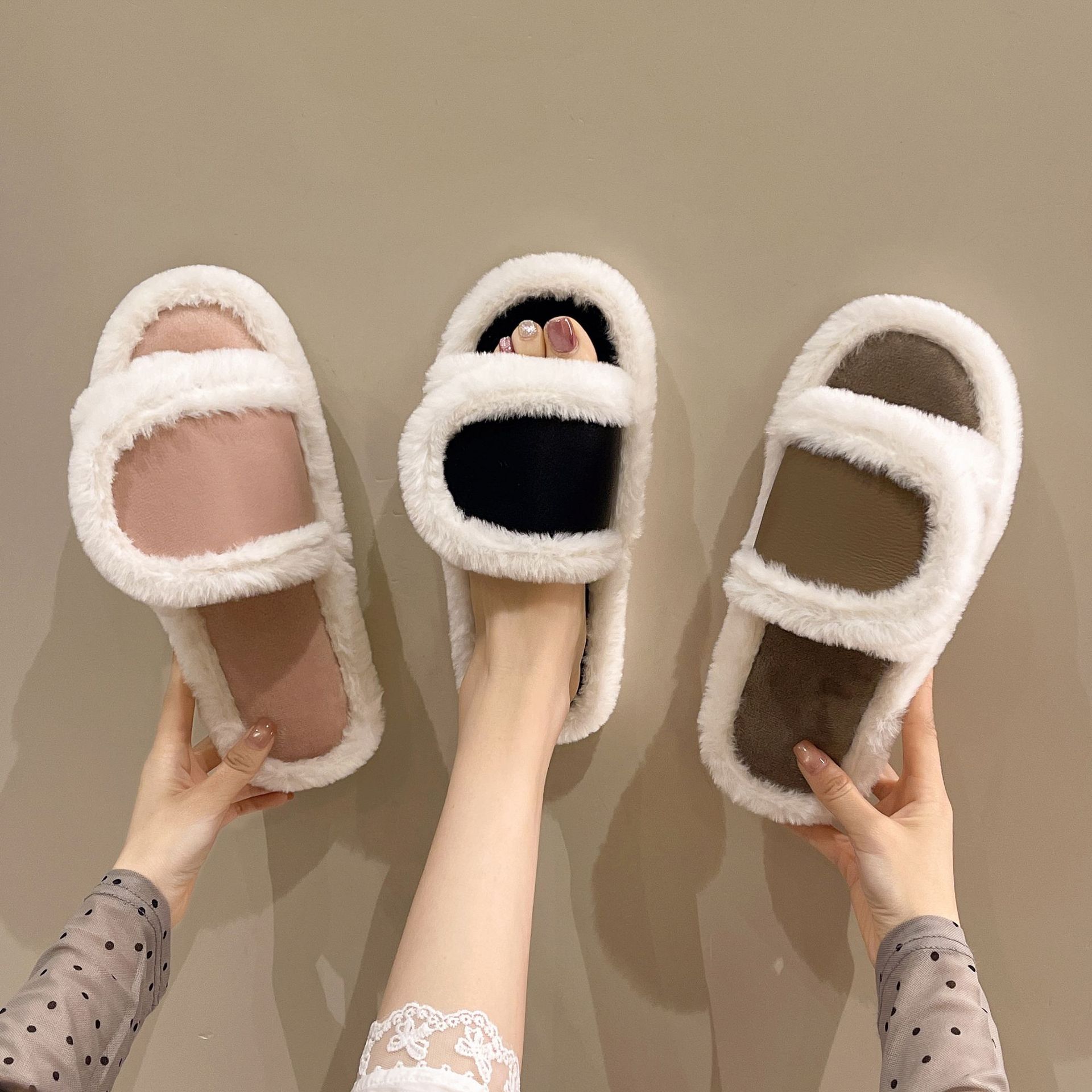 Women'S Fashion Winter 2026 - 2026 New Furry Slippers Home Women's