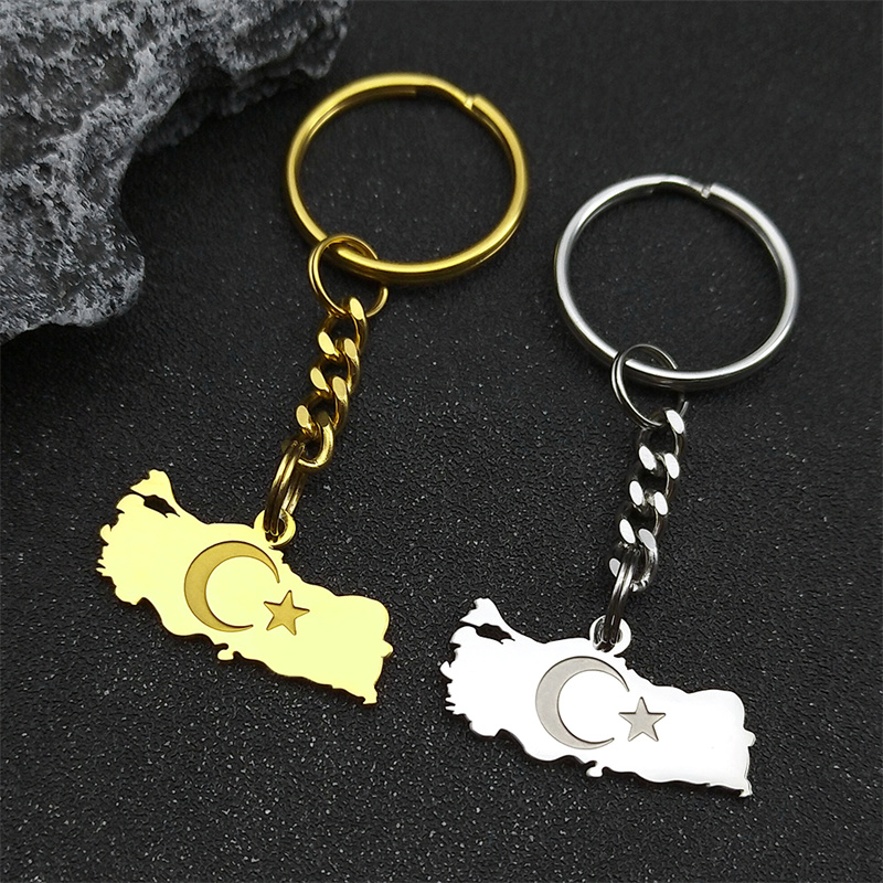Women'S Fashion Guide - Ethnic Turkey Map Flag Keyring For