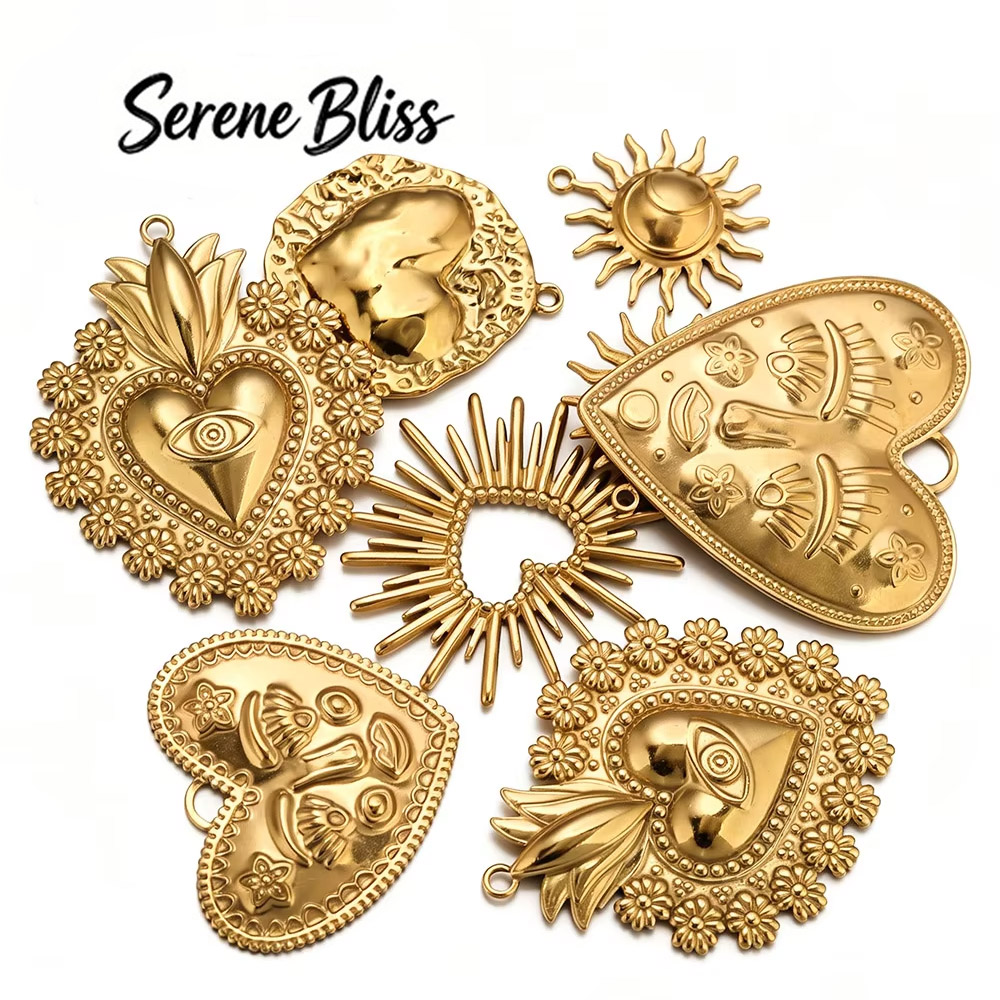 Women Fashion Jewellery - 5pcs 304 Stainless Steel Sun Large