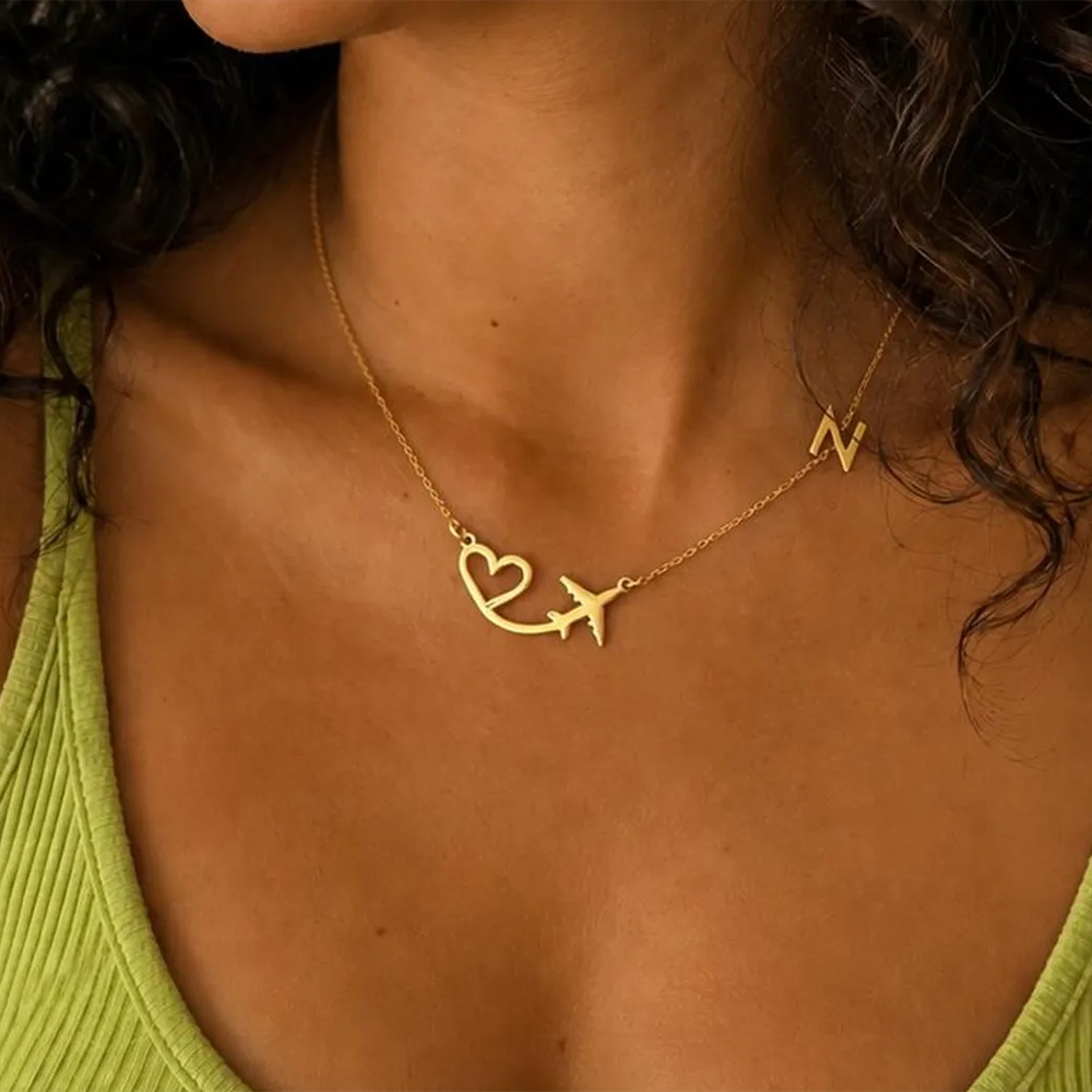 Personalized Heart Airplane In - огляд і ціна Women Fashion Names