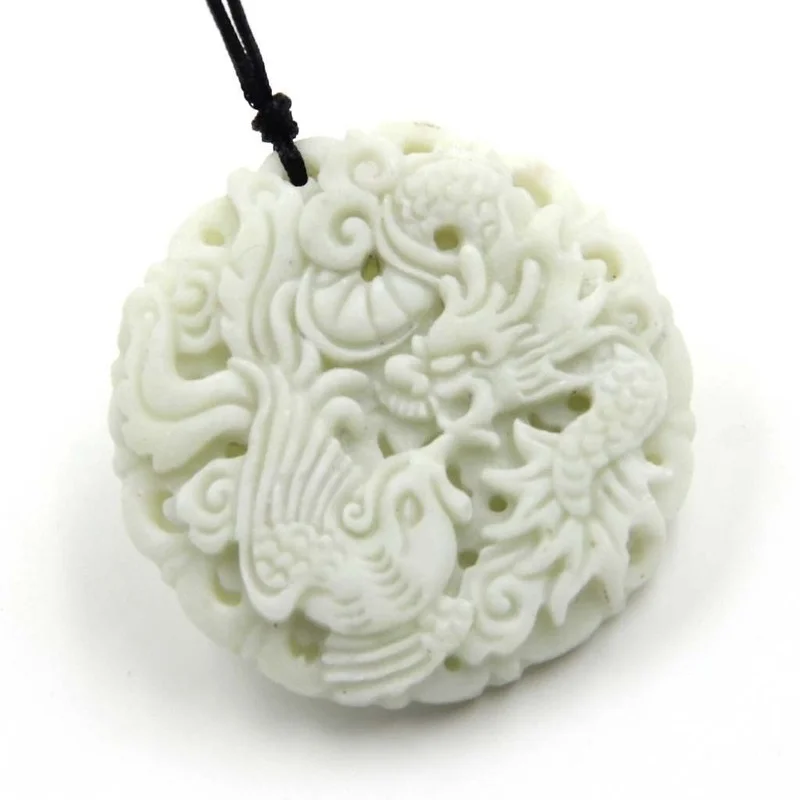 Natural White jade Dragon Phoe - огляд і ціна Women Fashion Jewellery