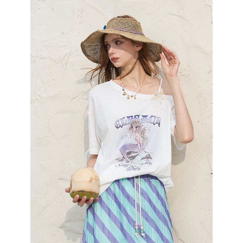 ELFSACK Women's Off Shoulder W - огляд і ціна Women'S Fashion Graphic Tees