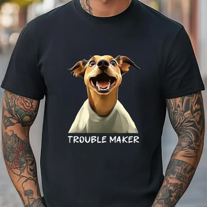 Trouble Maker Dog Graphic Unis - огляд і ціна Women'S Fashion Graphic Tees