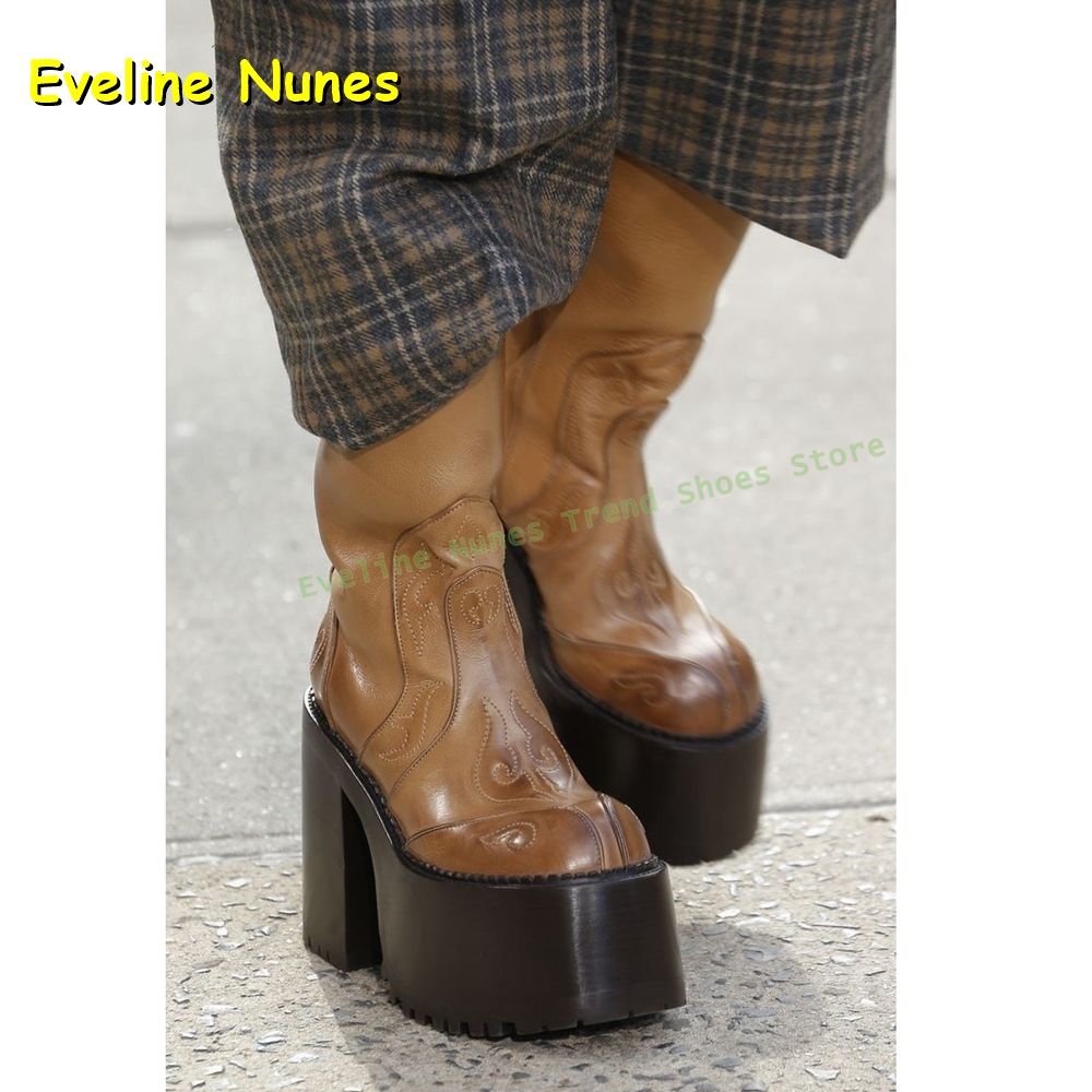 Embroidery Platform Knee High  - огляд і ціна Women'S Fashion Trends 2025