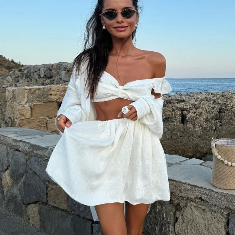 Tank Top Puffy Mini Skirt Two  - огляд і ціна V Neck Cami Top