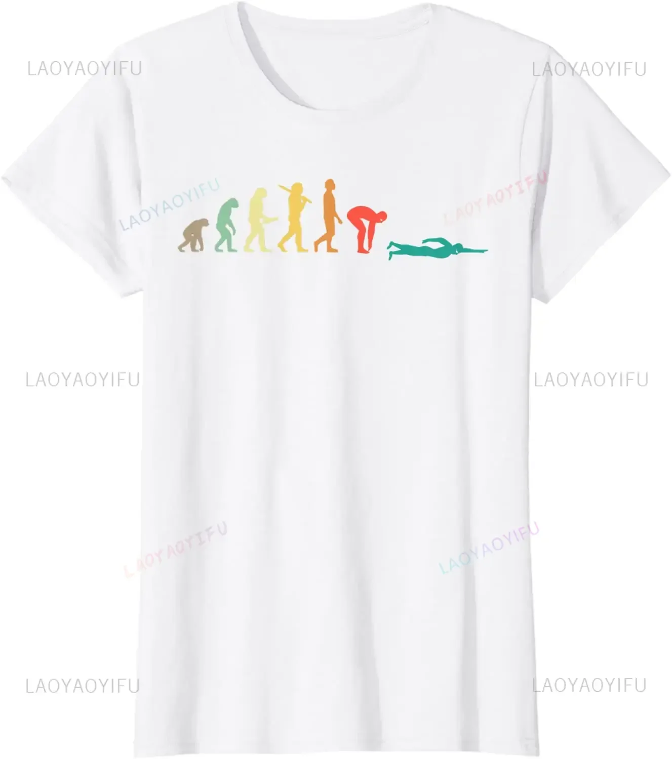 Retro Graphic Swimming Evoluti - огляд і ціна Women'S Fashion Graphic Tees